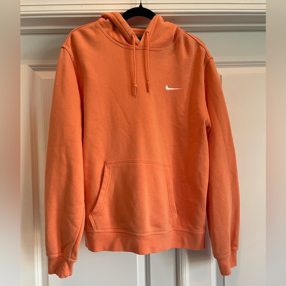 Nike women’s Orange Pullover Hoodie with White Swoosh